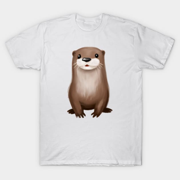 Cute Otter Drawing T-Shirt by Play Zoo
